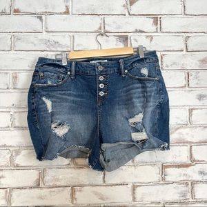 Torrid jean shorts distressed